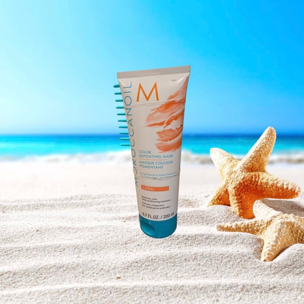Moroccanoil Color Depositing Mask Coral 6.7 oz with Free Brush